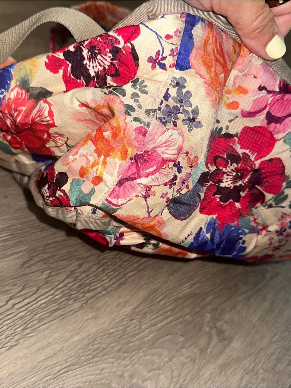 LeSportsac Vibrant Colorful Floral Print Nylon Backpack Carryall Bag